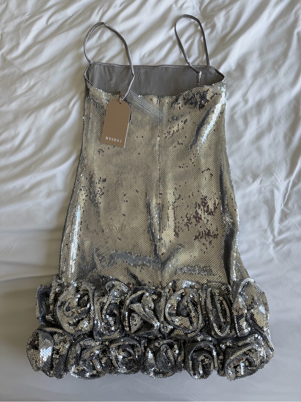 Silver Sequin Mini Dress - Picture 3 of 4